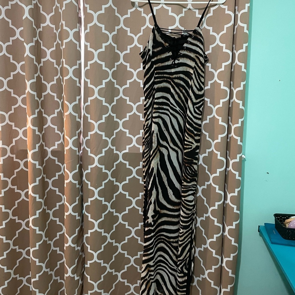 Animal print sun dress, size small.